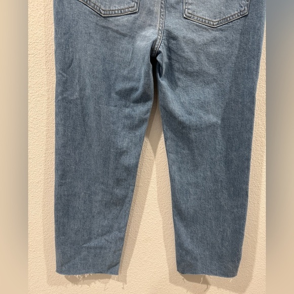 Frank & Eileen Monaghan Button Fly High Rise Raw Hem Straight Leg Mom Jeans 28 - Picture 11 of 14